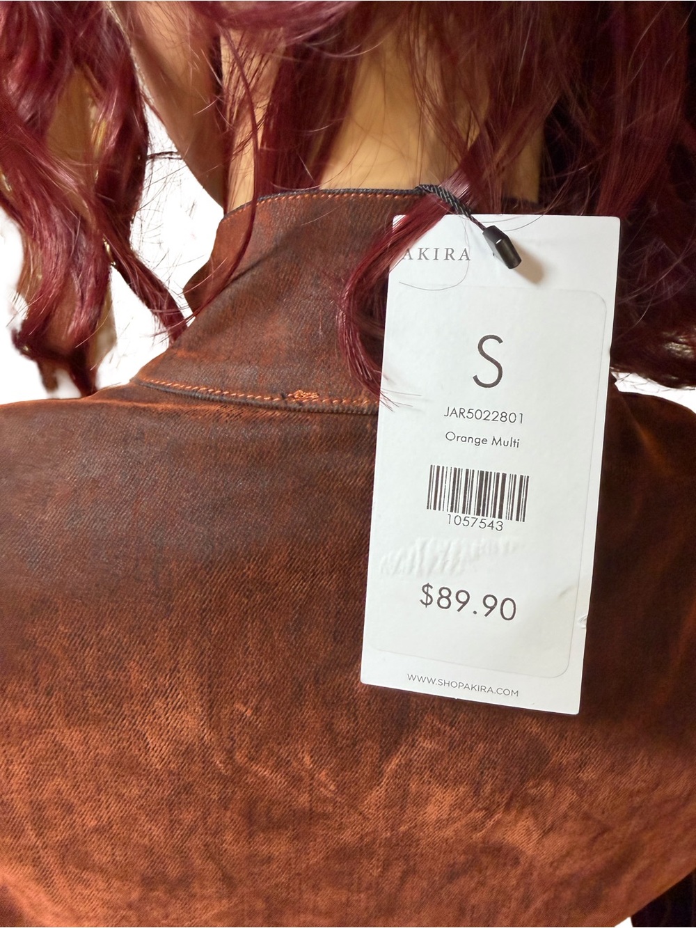 AKIRA NWT Sz S Brown Velvet Denim Long Sleeve Flare Bubbly Mini Dress (0779) - Picture 11 of 16